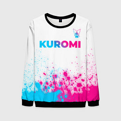 Мужской свитшот Kuromi neon gradient style посередине