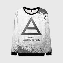 Свитшот мужской Thirty Seconds to Mars - white gradient, цвет: 3D-черный