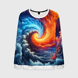 Мужской свитшот Столкновение двух стихий - инь янь