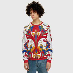 Свитшот мужской Яркий алый узор, цвет: 3D-красный — фото 2
