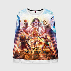 Свитшот мужской Age of mythology персонажи, цвет: 3D-белый