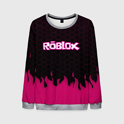 Свитшот мужской Roblox fire pink, цвет: 3D-меланж