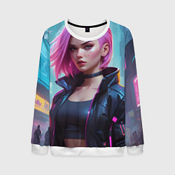 Мужской свитшот Cyberpunk 2077 a girl