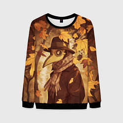 Мужской свитшот Чумной доктор в осеннем лесу