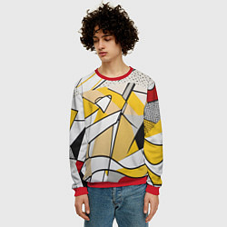 Свитшот мужской Абстракция поп-арт геометрия, цвет: 3D-красный — фото 2