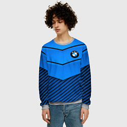 Свитшот мужской BMW geometry blue, цвет: 3D-меланж — фото 2