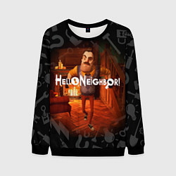 Мужской свитшот Привет сосед у камина