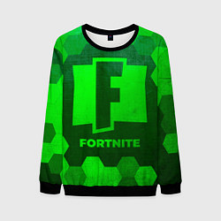 Свитшот мужской Fortnite - green gradient, цвет: 3D-черный