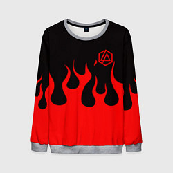 Свитшот мужской Linkin park logo fire, цвет: 3D-меланж