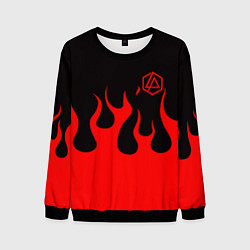 Свитшот мужской Linkin park logo fire, цвет: 3D-черный