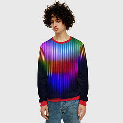 Свитшот мужской Неоновая геометрия полосы, цвет: 3D-красный — фото 2