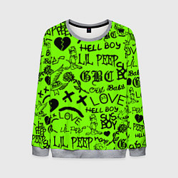 Свитшот мужской Lil Peep кислотный паттерн, цвет: 3D-меланж