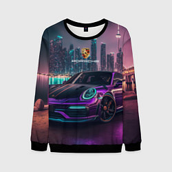 Свитшот мужской Porshe night city, цвет: 3D-черный