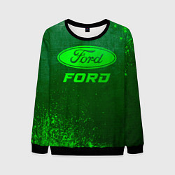 Свитшот мужской Ford - green gradient, цвет: 3D-черный