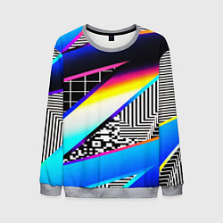 Мужской свитшот Neon stripes geometry