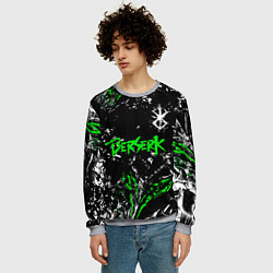 Свитшот мужской Berserk black mask - Берсерк чёрная, цвет: 3D-меланж — фото 2
