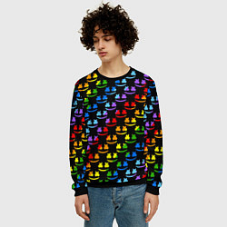 Свитшот мужской Marshmello pattern neon, цвет: 3D-черный — фото 2