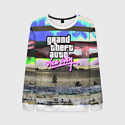 Свитшот мужской Vice city glitch, цвет: 3D-белый