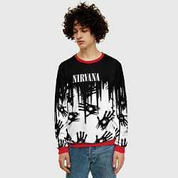 Свитшот мужской Nirvana rok hand, цвет: 3D-красный — фото 2