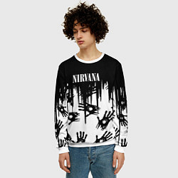 Свитшот мужской Nirvana rok hand, цвет: 3D-белый — фото 2