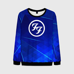 Свитшот мужской Foo Fighters blue poly, цвет: 3D-черный