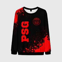 Свитшот мужской PSG - red gradient вертикально, цвет: 3D-черный