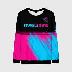 Мужской свитшот Stumble Guys - neon gradient посередине