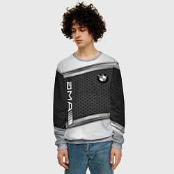 Свитшот мужской BMW car motors metal, цвет: 3D-меланж — фото 2