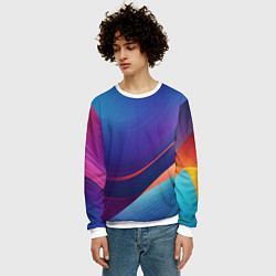Свитшот мужской Красивый градиент абстракция, цвет: 3D-белый — фото 2