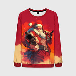 Мужской свитшот Дед Мороз с пистолетом