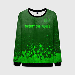 Свитшот мужской Twenty One Pilots - green gradient посередине, цвет: 3D-черный