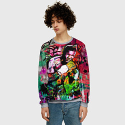 Свитшот мужской Майк Тайсон граффити, цвет: 3D-меланж — фото 2