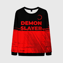 Свитшот мужской Demon Slayer - red gradient посередине, цвет: 3D-черный