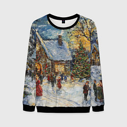 Мужской свитшот Новогодние каникулы картина маслом