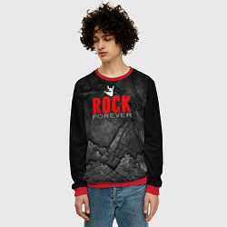 Свитшот мужской Rock forever on black, цвет: 3D-красный — фото 2