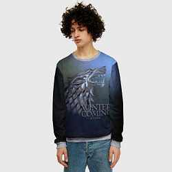 Свитшот мужской Игра престолов зима близко, цвет: 3D-меланж — фото 2