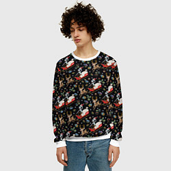 Свитшот мужской Рик и Морти сани с оленем - Christmas, цвет: 3D-белый — фото 2