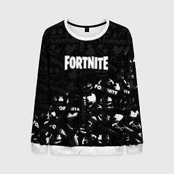 Свитшот мужской Fortnite pattern black, цвет: 3D-белый