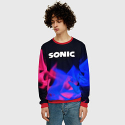 Свитшот мужской Sonic neon flame, цвет: 3D-красный — фото 2