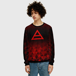 Свитшот мужской Thirty Seconds to Mars red poly, цвет: 3D-черный — фото 2