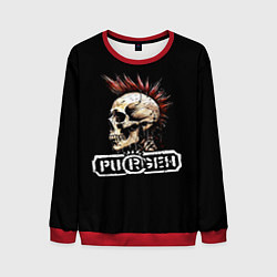 Мужской свитшот Purgen череп к красным ирокезом