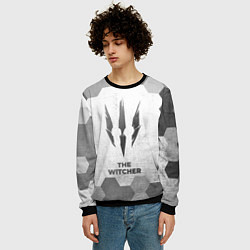 Свитшот мужской The Witcher - white gradient, цвет: 3D-черный — фото 2