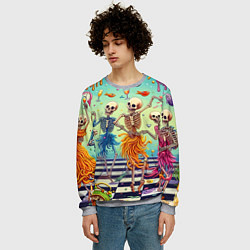 Свитшот мужской Бал сатаны - сюрреализм, цвет: 3D-меланж — фото 2