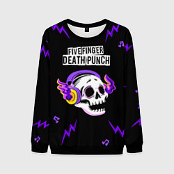 Мужской свитшот Five Finger Death Punch неоновый череп