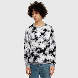 Свитшот мужской Снежинки на стекле, цвет: 3D-меланж — фото 2