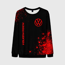 Свитшот мужской Volkswagen - red gradient вертикально, цвет: 3D-черный