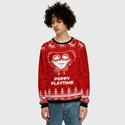 Свитшот мужской Новогодний Poppy Playtime с оленями, цвет: 3D-черный — фото 2