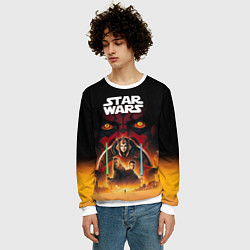 Свитшот мужской Звездные войны - Скрытая угроза, цвет: 3D-белый — фото 2