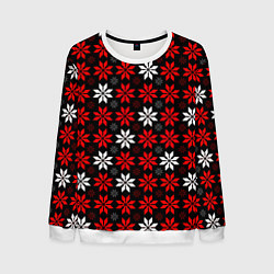 Мужской свитшот Red and white stars on a black background