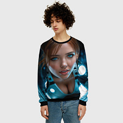 Свитшот мужской Космонавтка, цвет: 3D-черный — фото 2